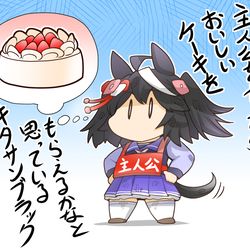 This is a pixiv picture whose title is 主人公　キタサンブラック.