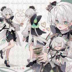 This is a pixiv picture whose title is Character Design［ Heart ❤︎ 🂱🂠 ］.