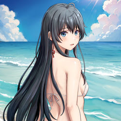 This is a pixiv picture whose title is 夏の〆に白ビキニゆきのん.