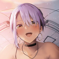 This is a pixiv picture whose title is 「触ってみたい？」.