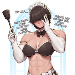This is a pixiv picture whose title is Musuclar maid.