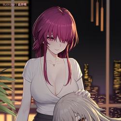 This is a pixiv picture whose title is 卡芙卡膝枕.