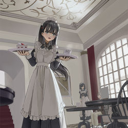 This is a pixiv picture whose title is 「おかえりなさいませ!」.