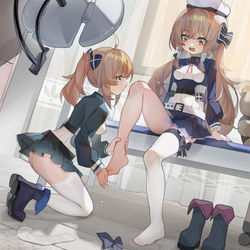 This is a pixiv picture whose title is 【稿件展示】姐妹贴贴.
