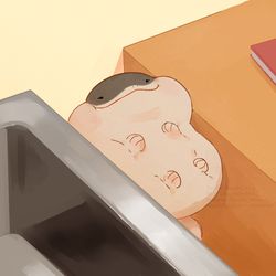 This is a pixiv picture whose title is はさまっちゃった....