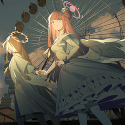 This is a pixiv picture whose title is 聖園ミカ×渚.