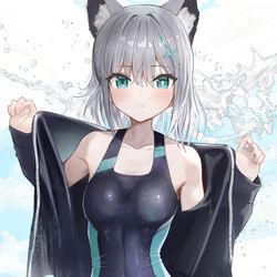 This is a pixiv picture whose title is 水着シロコ　４８日目.
