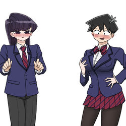 This is a pixiv picture whose title is 挿げ替え 古見さん.