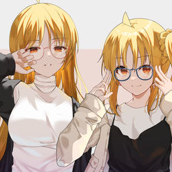 This is a pixiv picture whose title is 👓伊地知姉妹.