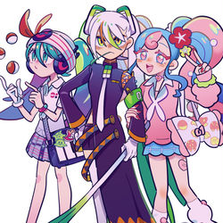This is a pixiv picture whose title is 学生ちゃんズ.
