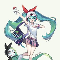 This is a pixiv picture whose title is ポケミク.