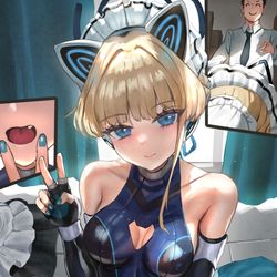 This is a pixiv picture whose title is 猫耳.
