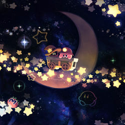 This is a pixiv picture whose title is 常夜の星 ハーフムーン.