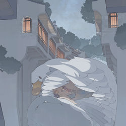 This is a pixiv picture whose title is 水路の夜道.