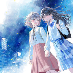 This is a pixiv picture whose title is 9時半までのシンデレラ.