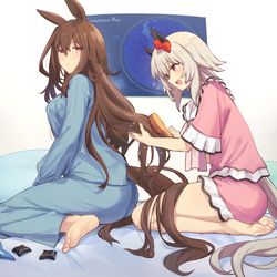 This is a pixiv picture whose title is アドマイヤベガとカレンチャン.