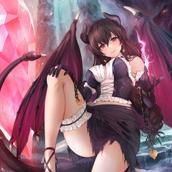 This is a pixiv picture whose title is 『聖騎士リッカの物語』より淫魔ミリア.