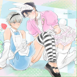 This is a pixiv picture whose title is 不思議の国のベベちゃん💚🐇🍑.