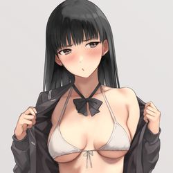 This is a pixiv picture whose title is ド変態と言いつつも橘君のお願いをきいてくれる絢辻さん.