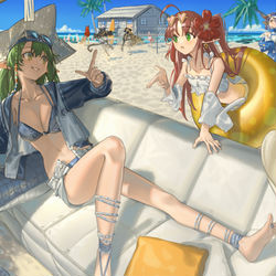 This is a pixiv picture whose title is 沙滩.