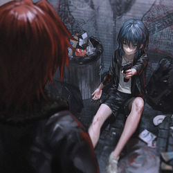 This is a pixiv picture whose title is 弃犬.