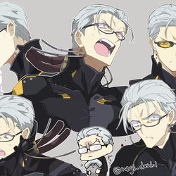 This is a pixiv picture whose title is 【AC6 妄想キャラデザ表情集とかオキーフ長官とか】.