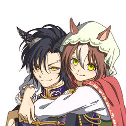This is a pixiv picture whose title is 悪魔と街娘.