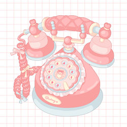 This is a pixiv picture whose title is 📞🩷🩵.