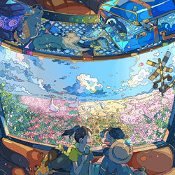 This is a pixiv picture whose title is しらない場所、中間地点.