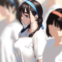 This is a pixiv picture whose title is 前列のおさげの子.
