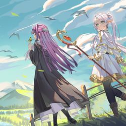This is a pixiv picture whose title is 旅途.