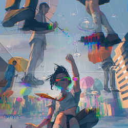 This is a pixiv picture whose title is 壁抜けバグ.