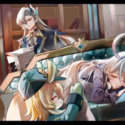 This is a pixiv picture whose title is 公務の後.