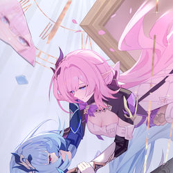 This is a pixiv picture whose title is day100 爱莉希雅&侵蚀之律者.