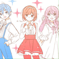 This is a pixiv picture whose title is 大人組(手癖).