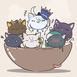 This is a pixiv picture whose title is 四神湯+1.