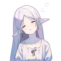 This is a pixiv picture whose title is 寝起きのフリーレン.