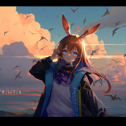 This is a pixiv picture whose title is 黎明前奏.