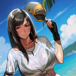 This is a pixiv picture whose title is FF7ECのライフガード衣装ティファ.