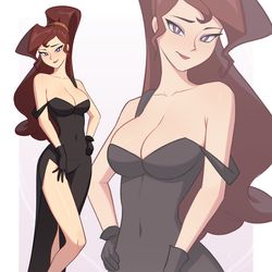 This is a pixiv picture whose title is Megara in Black Dress.