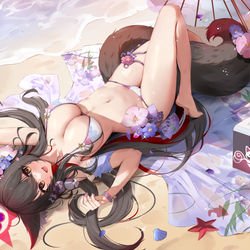 This is a pixiv picture whose title is 狐坂若藻.