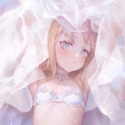 This is a pixiv picture whose title is 💙💜👰🧝‍♀️.