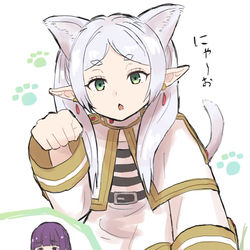 This is a pixiv picture whose title is 猫化したフリーレン.