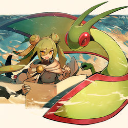 This is a pixiv picture whose title is じめんミクとフライゴン.