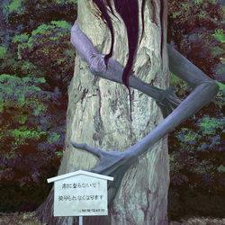 This is a pixiv picture whose title is 樹上の淑女.