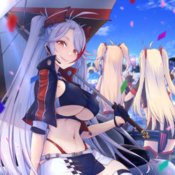This is a pixiv picture whose title is RQプリンツ・オイゲン / The winners🏁.