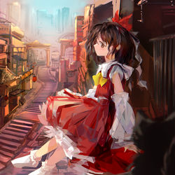 This is a pixiv picture whose title is 紅魔郷霊夢.