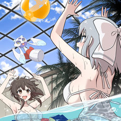 This is a pixiv picture whose title is ポケモンカグラで温水プール！.
