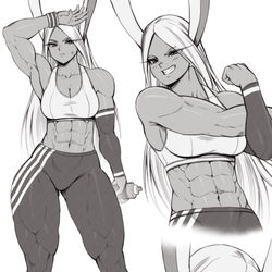 This is a pixiv picture whose title is Muscular Miruko sketches- BNHA.