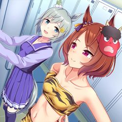 This is a pixiv picture whose title is 鬼ローレルのバイトに何も知らないスカイがついていった図.